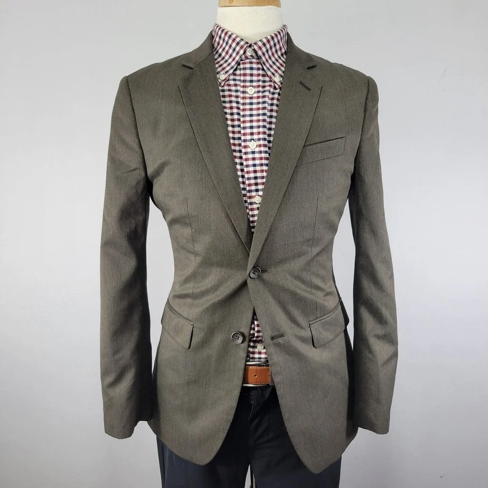 Banana Republic Men's Sport Coat Blazer Two Button Brown Poly‎ Blend 38R